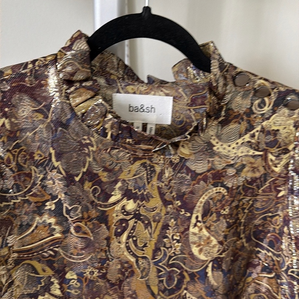 NWOT Ba+Sh Chiba gold mini dress, size M - Picture 11 of 15